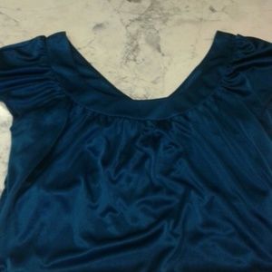Womens Teal Satin shirt